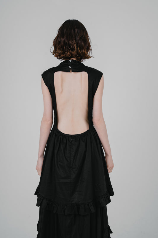 asymmetrical frill dress