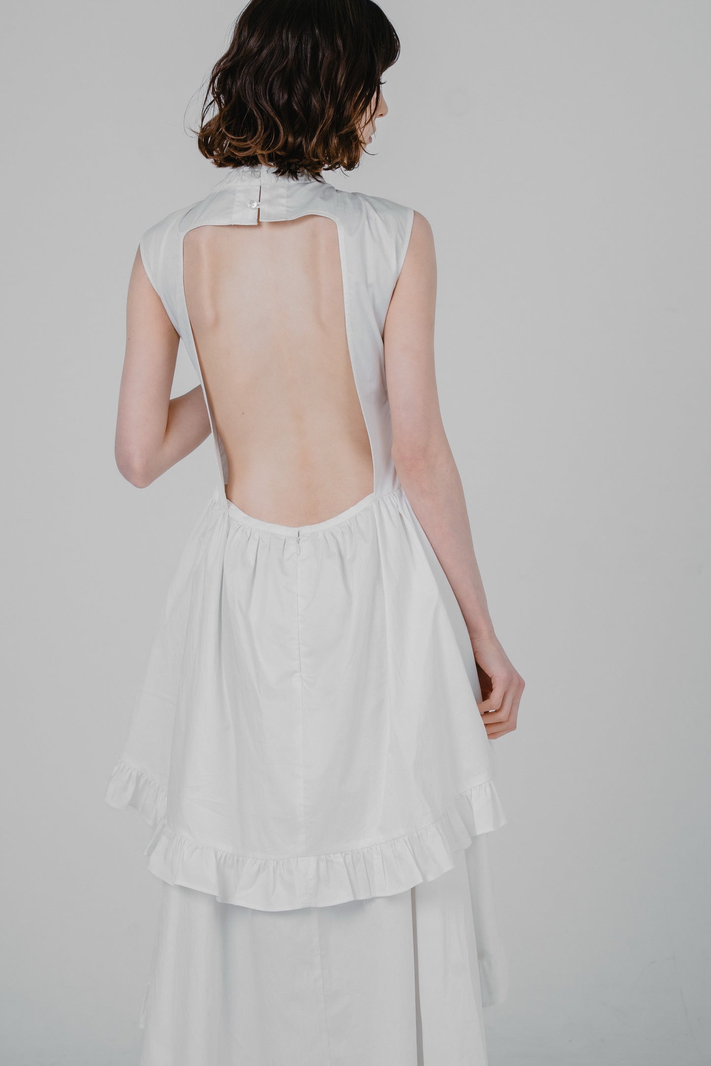 asymmetrical frill dress