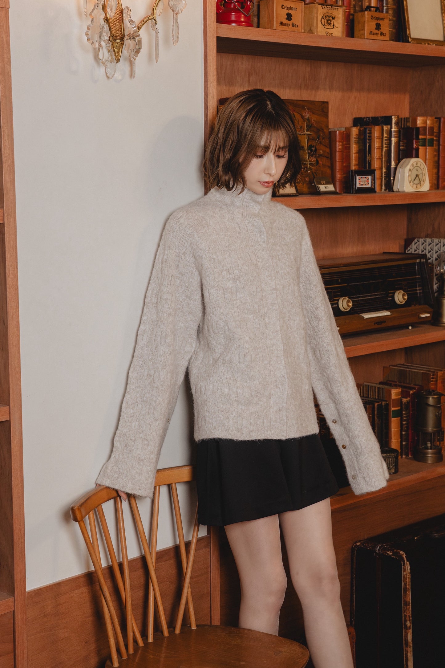 Soft High-Neck Textured Knit