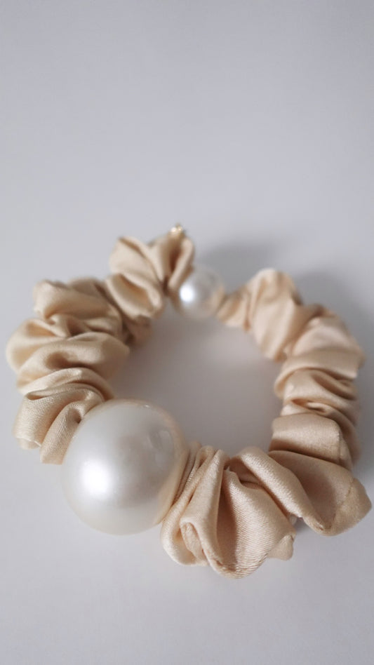 Dual Pearl Chouchou (Beige)