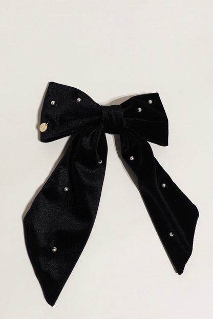 Velvet Pearl Ribbon Barrette