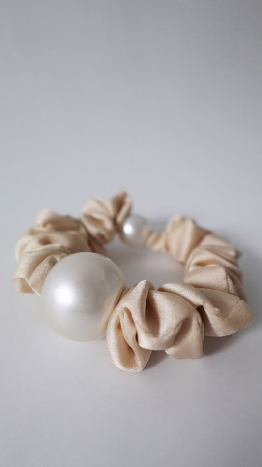 Dual Pearl Chouchou (Beige)