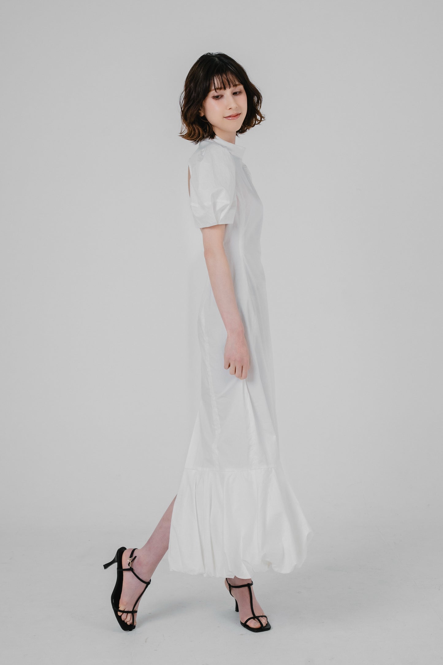 puff sleeve balloon hem dress