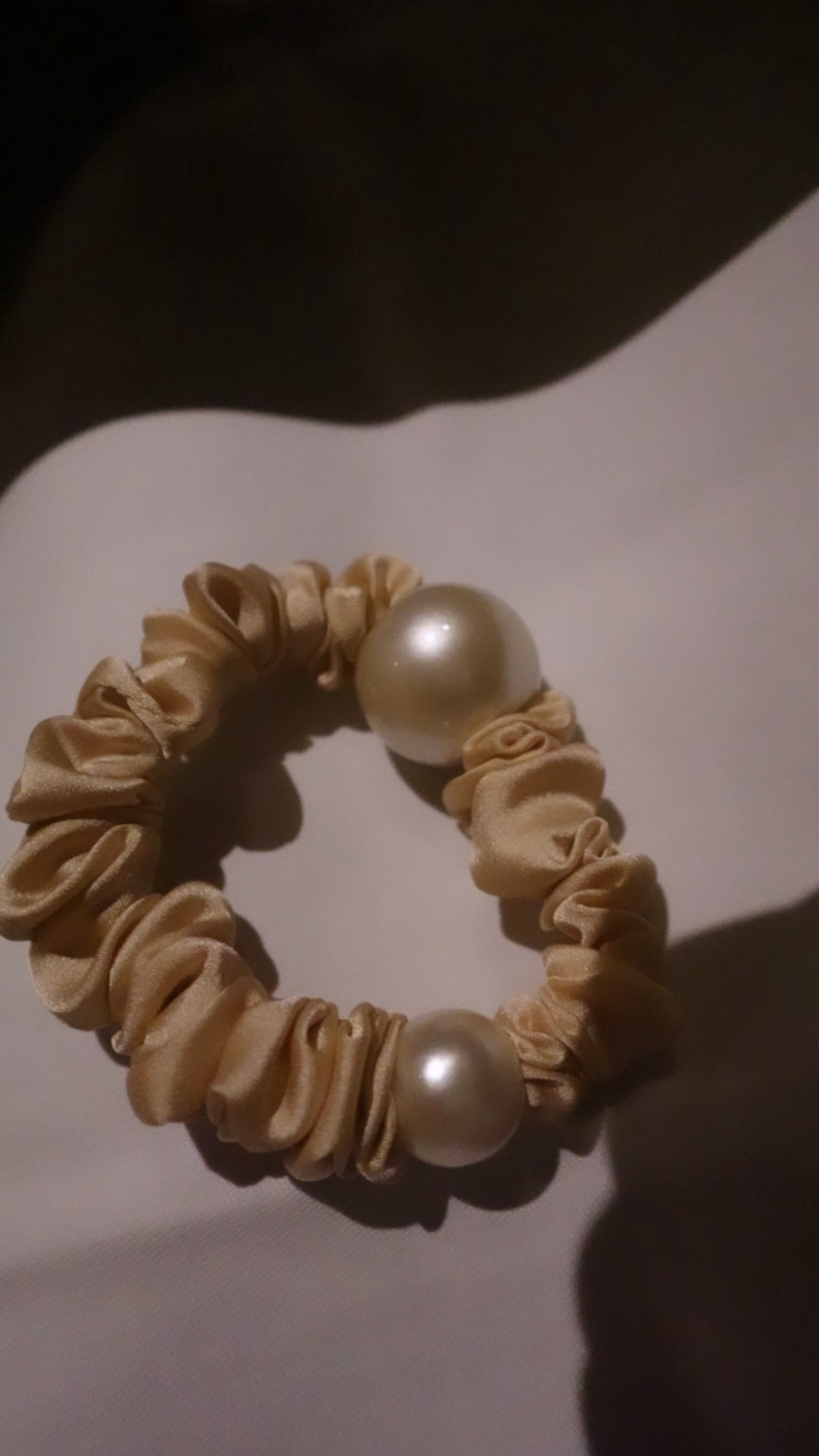 Dual Pearl Chouchou (Beige)