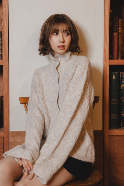 Soft High-Neck Textured Knit