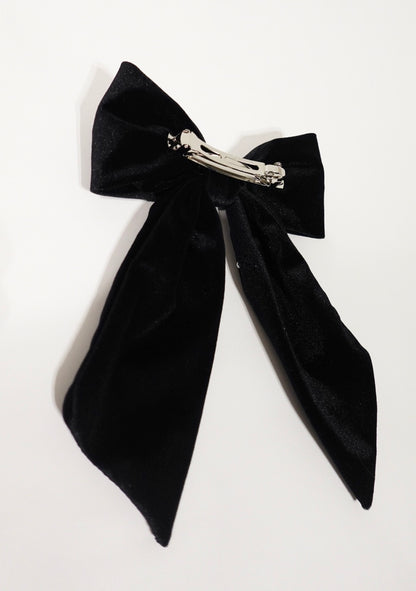 Velvet Pearl Ribbon Barrette