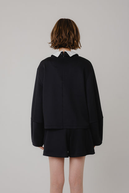 Contrast Collar Sweat Top