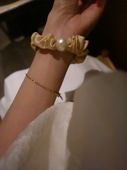 Dual Pearl Chouchou (Beige)