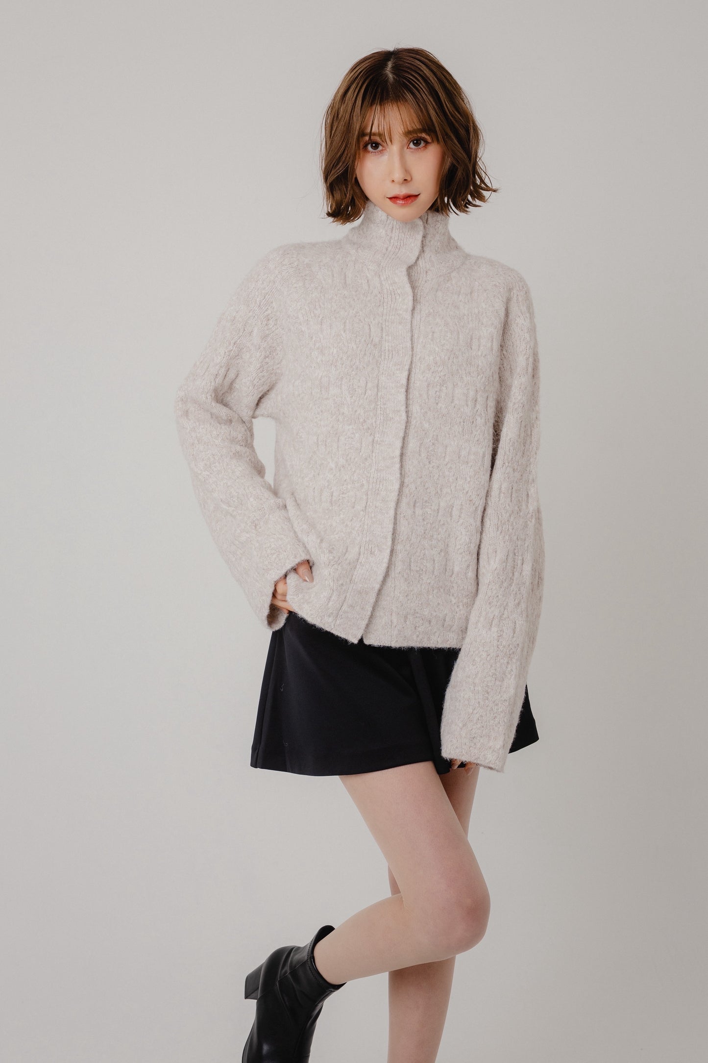 Soft High-Neck Textured Knit