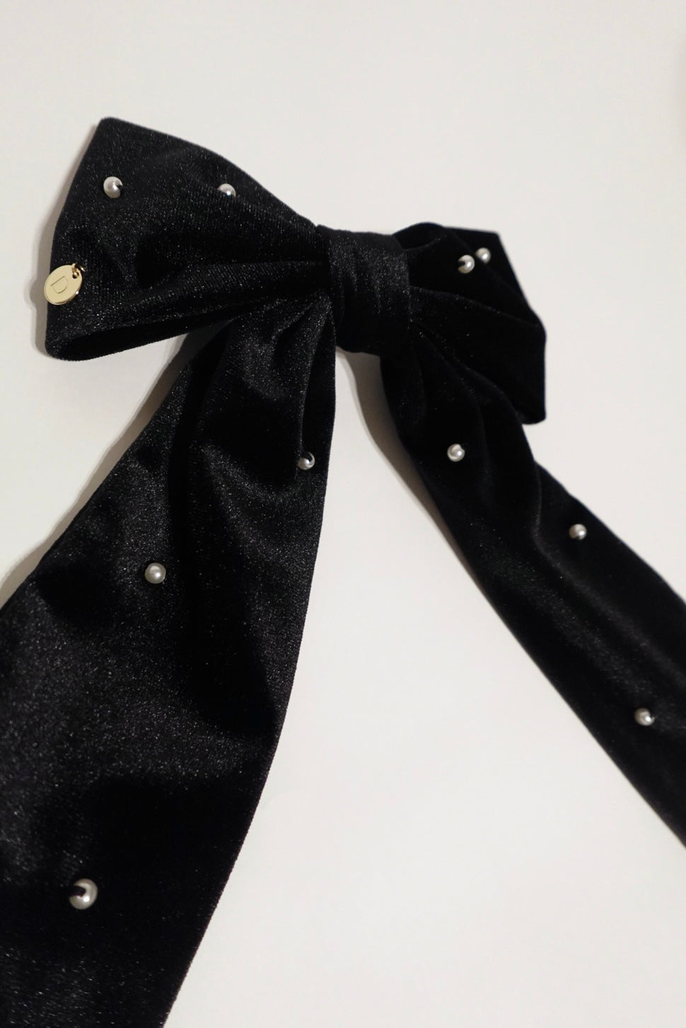Velvet Pearl Ribbon Barrette