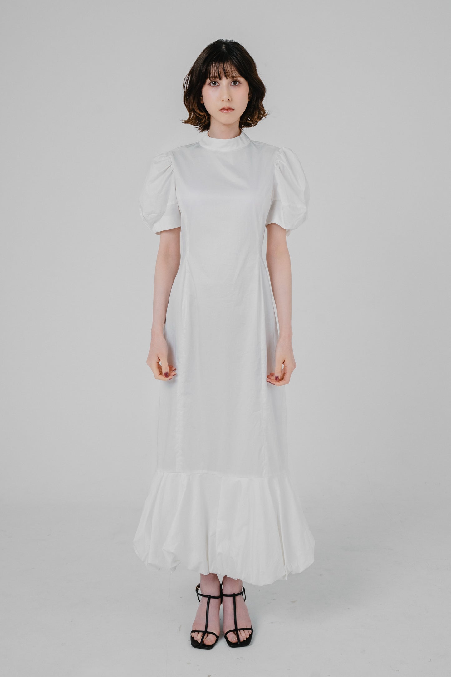 puff sleeve balloon hem dress