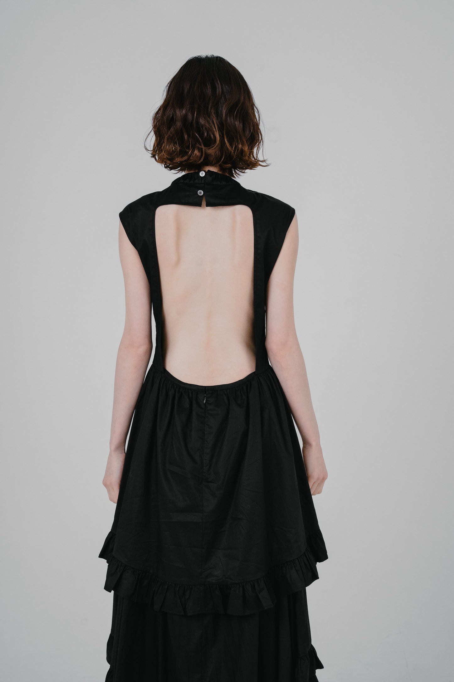 asymmetrical frill dress