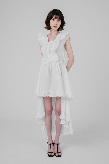 asymmetrical frill dress