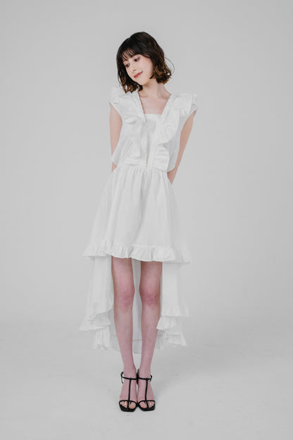 asymmetrical frill dress