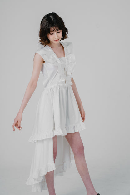 asymmetrical frill dress