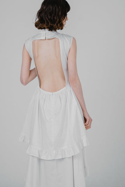 asymmetrical frill dress