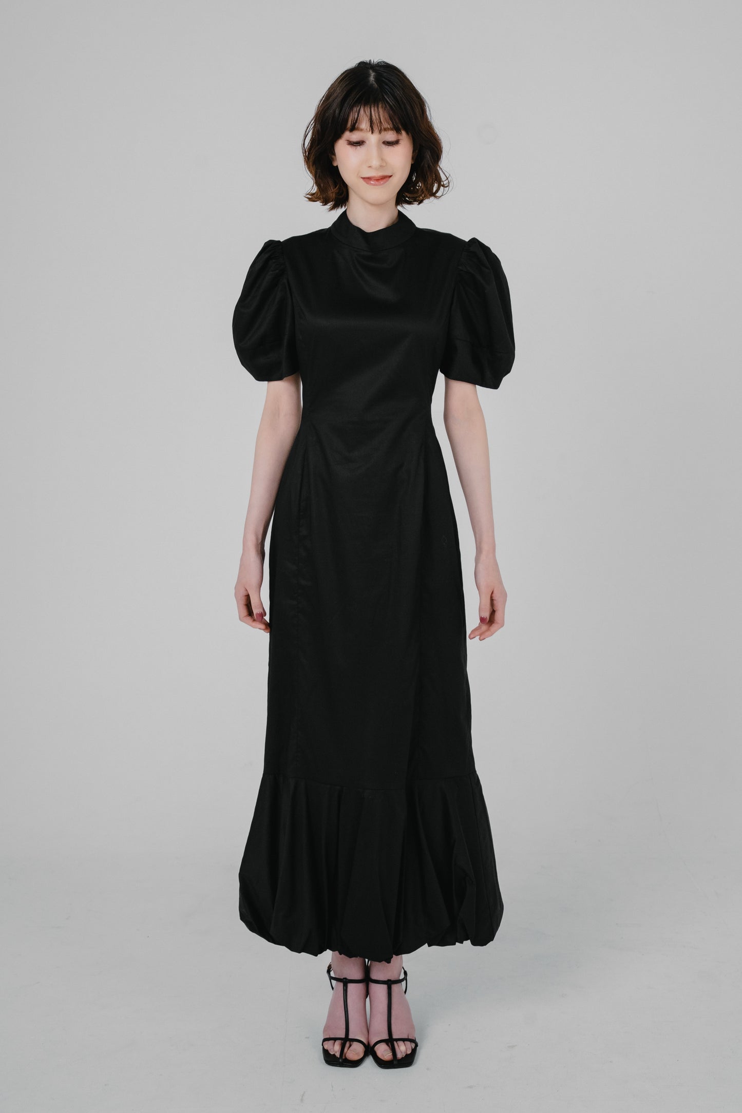 puff sleeve balloon hem dress