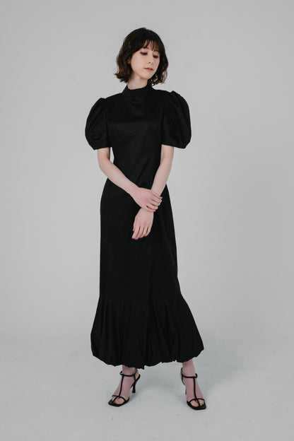 puff sleeve balloon hem dress